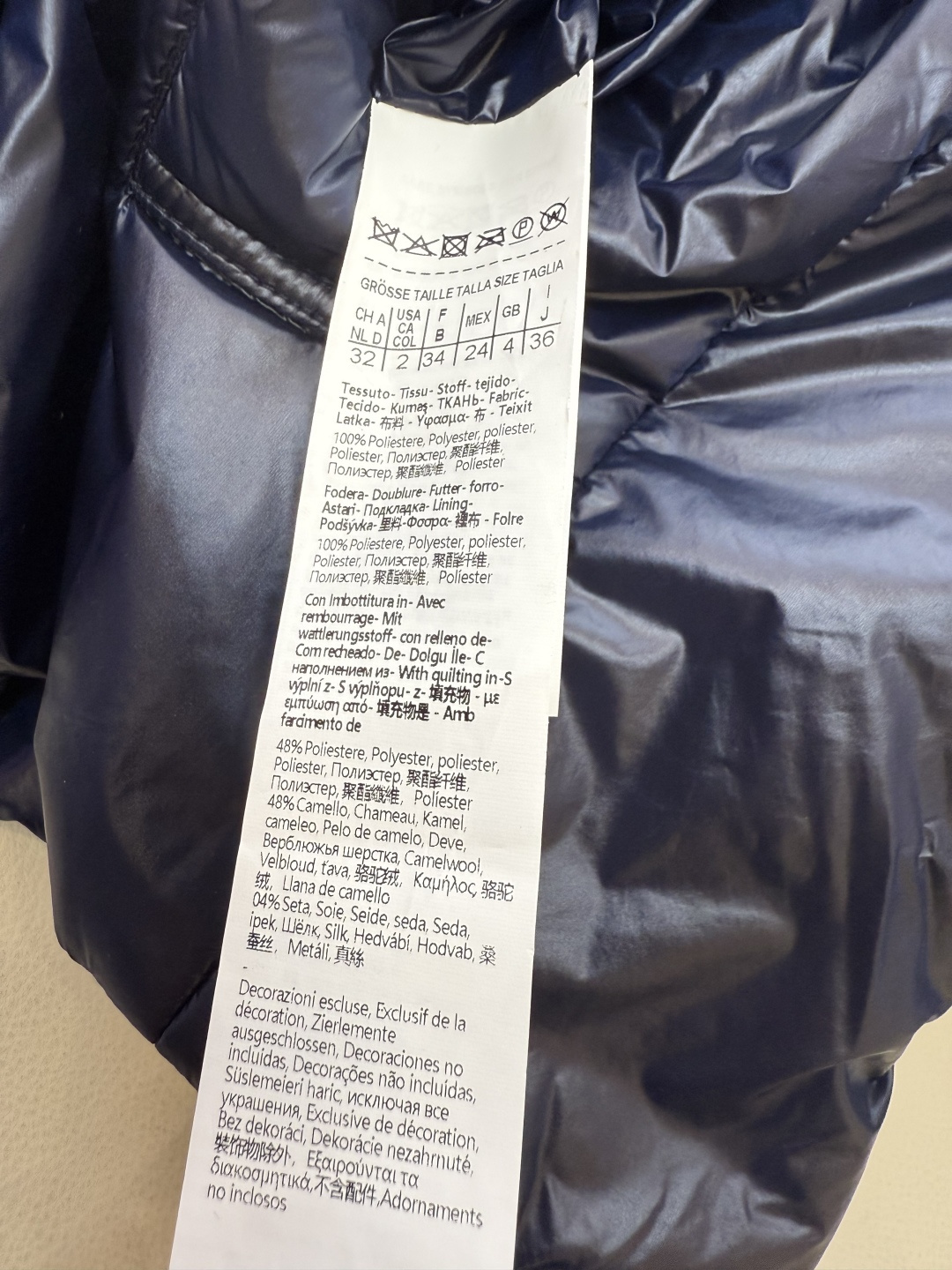 TF095#秋冬新款棉衣⚠️。
Max 原标款 骆驼绒 原版外贸棉衣 藏青色36/38/40/42