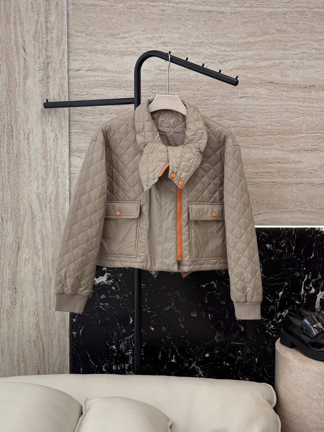 NO:473194,CD0106# H Home Hermes No standard diamond lattice long-sleeved cotton coat khaki SML, hermes, alexander wang19860909CD0106# H家 爱马仕 无标款 菱形格 长袖棉衣 卡其色 SML,,hermes,alexander wang,Women's clothing