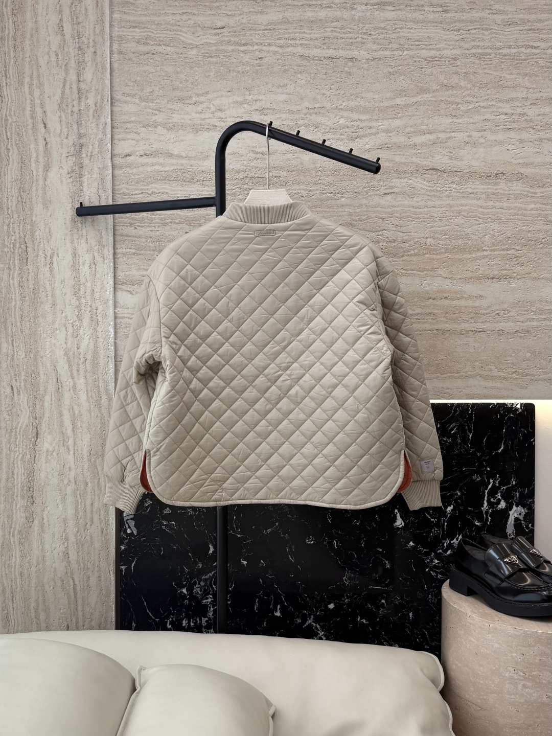 PT001#秋冬特批‼️。
Max 原标款 菱形格 两面穿 长袖棉衣 卡其色 SML