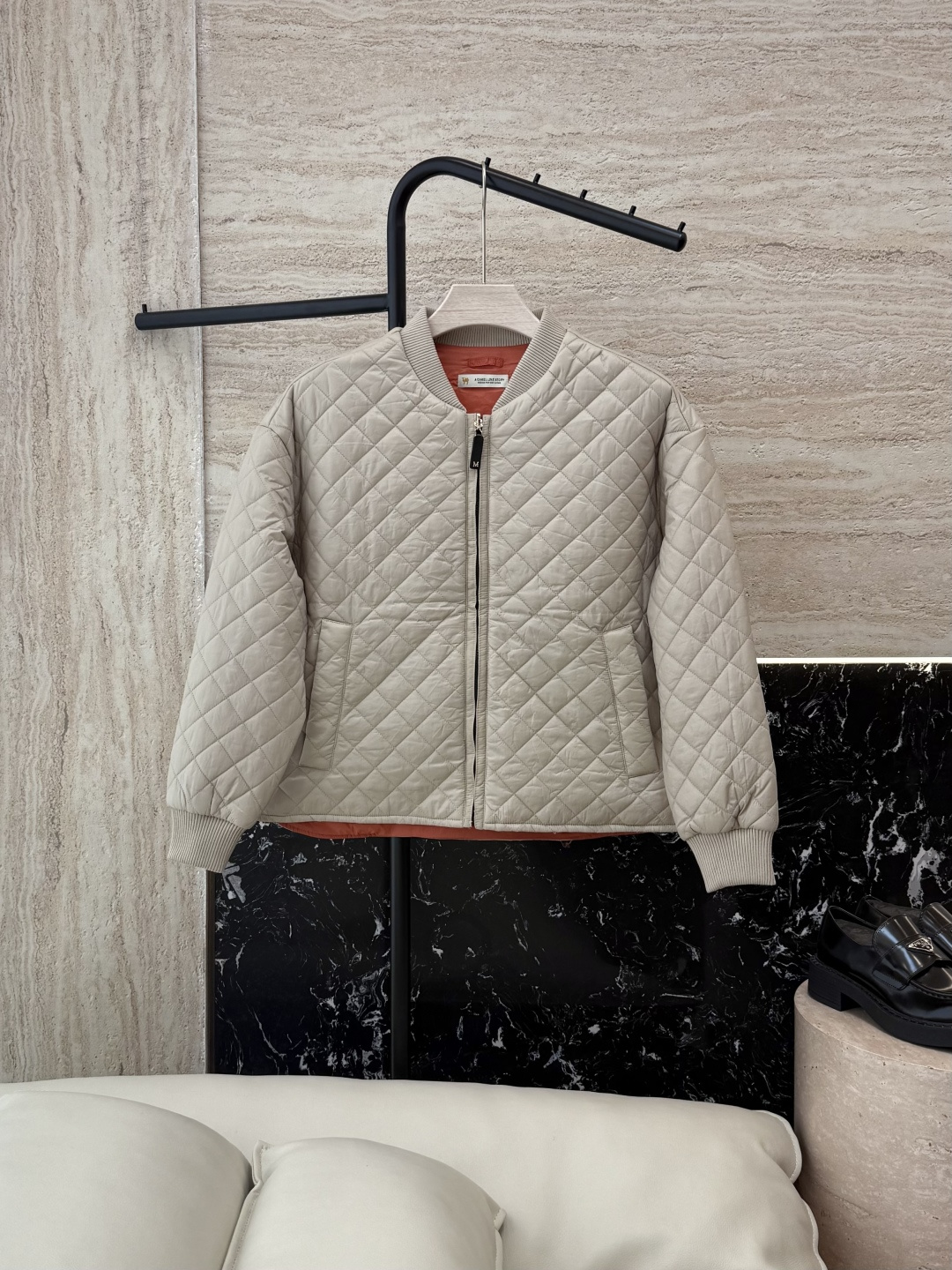 NO:473205,PT001#Autumn and Winter Max Original Model Diamond Grid Two-sided Long Sleeve Cotton Clothes Khaki SML, alexander wang19860909PT001#秋冬 Max 原标款 菱形格 两面穿 长袖棉衣 卡其色 SML,,alexander wang,Women's clothing