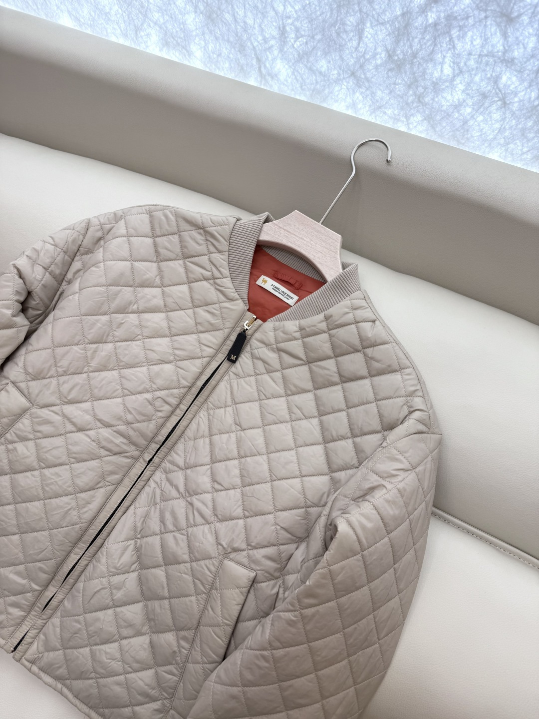 PT001#秋冬特批‼️。
Max 原标款 菱形格 两面穿 长袖棉衣 卡其色 SML