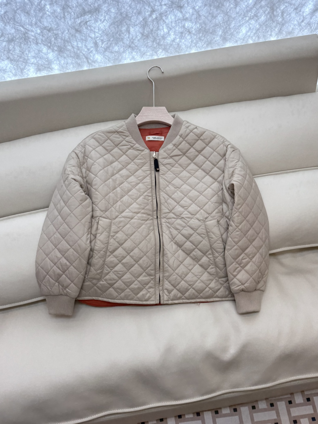 PT001#秋冬特批‼️。
Max 原标款 菱形格 两面穿 长袖棉衣 卡其色 SML