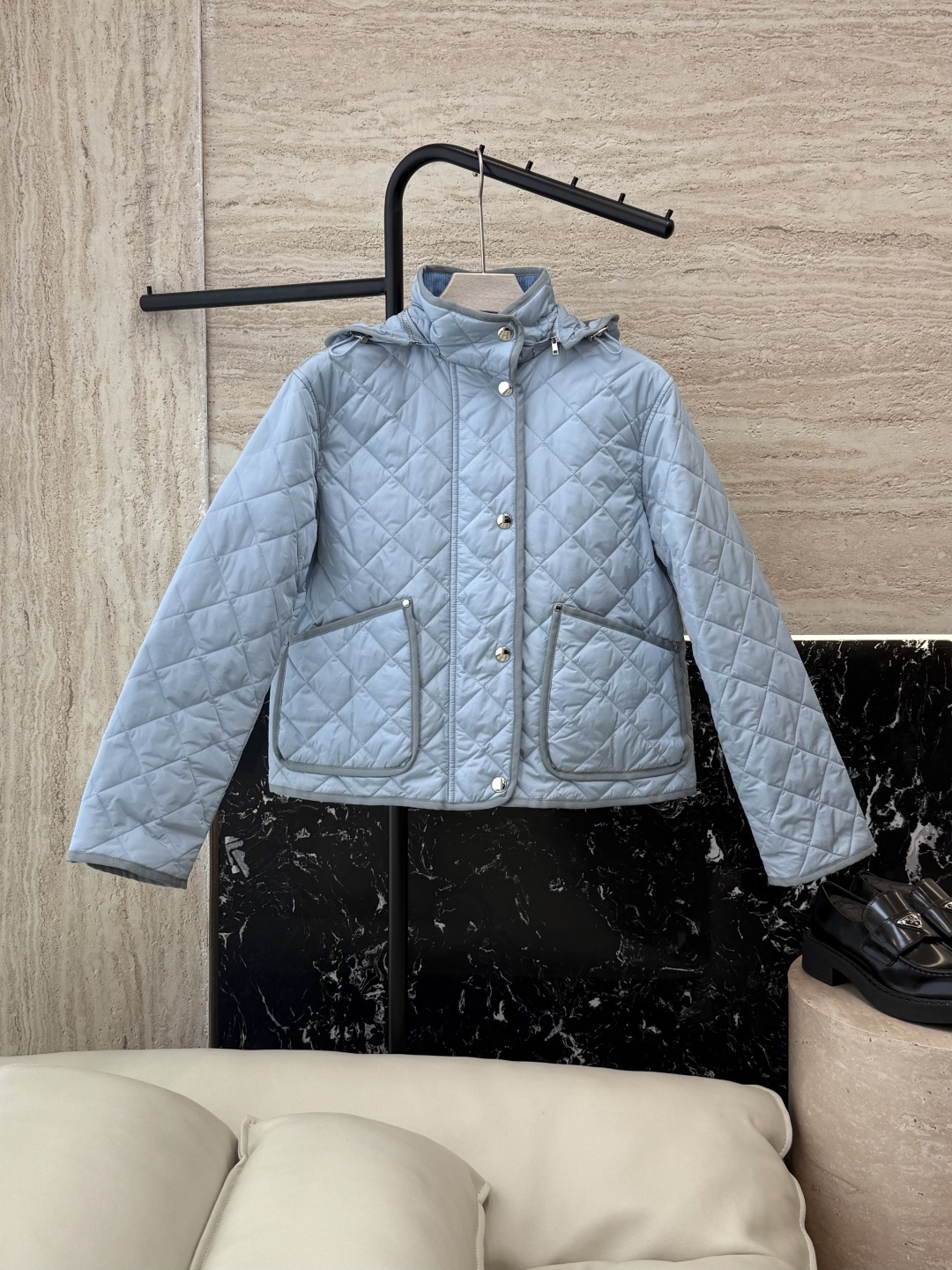 NO:473187,CD0116#P Burberry No standard diamond lattice long-sleeved cotton coat Blue SML, burberry, burberry, alexander wang19860909CD0116#P Bur 巴宝莉 无标款 菱形格 长袖棉衣 蓝色SML,,burberry,burberry,alexander wang,Women's clothing