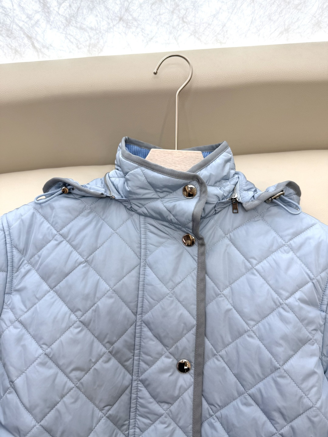 CD0116#特批‼️。
Bur 巴宝莉 无标款 菱形格 长袖棉衣 蓝色SML