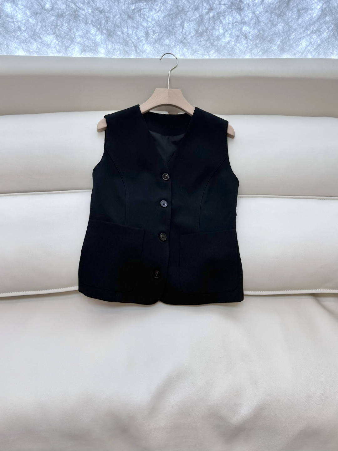 YML046#新款套装⚠️。
100% 醋酸马甲➕长裤 套装 黑色 米白色 SMLXL