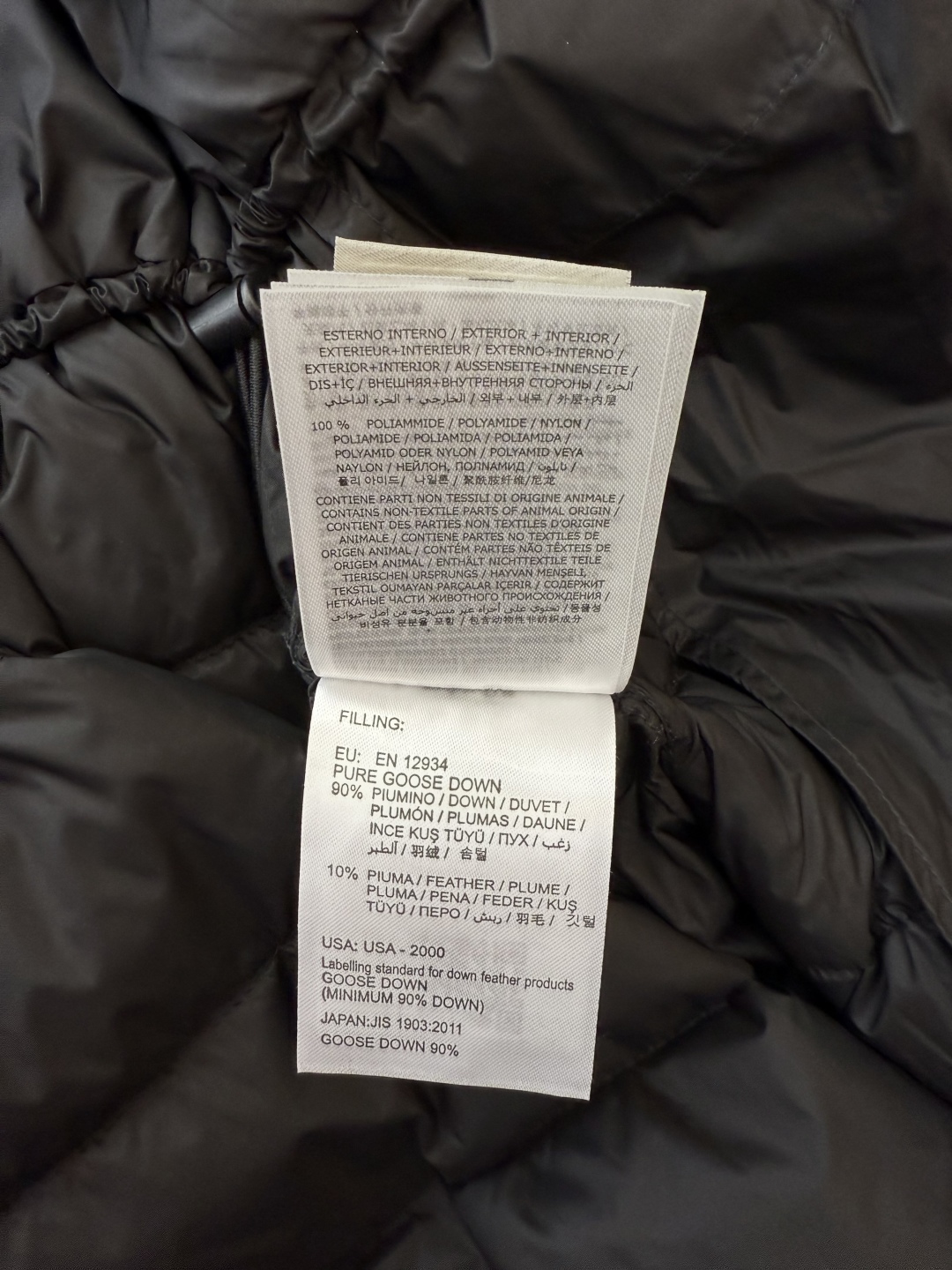 M361#新款羽绒服。Mon 顶级版 蒙口 90% 白鹅绒 收腰设计长袖长款羽绒服 香槟色 黑色 1/2