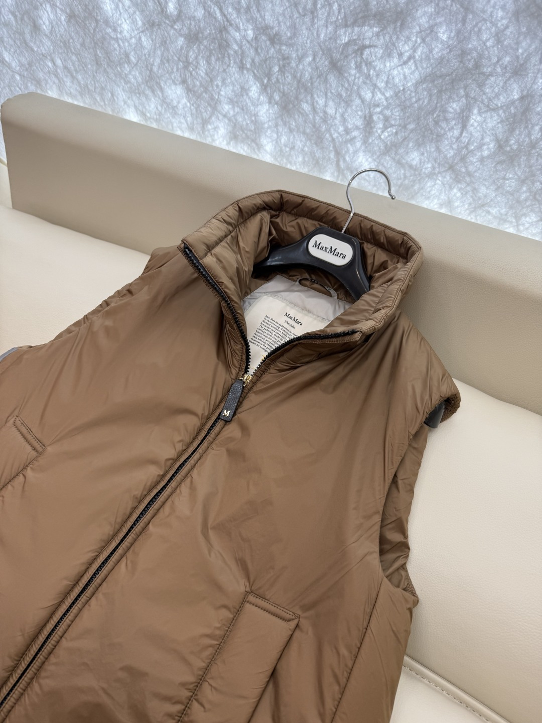 M696#新款驼绒服⚠️💕Max拉链款 48% 骆驼绒 4%桑蚕丝 进口面料 骆驼绒棉服 马甲 藏青色 