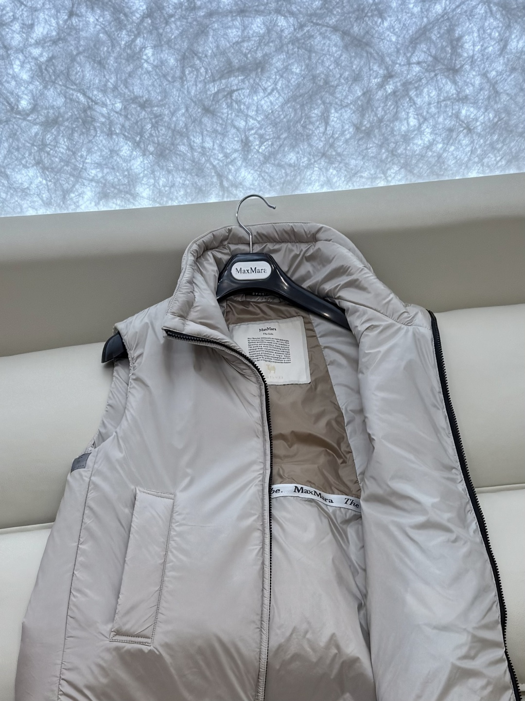 M696#新款驼绒服⚠️💕Max拉链款 48% 骆驼绒 4%桑蚕丝 进口面料 骆驼绒棉服 马甲 藏青色 