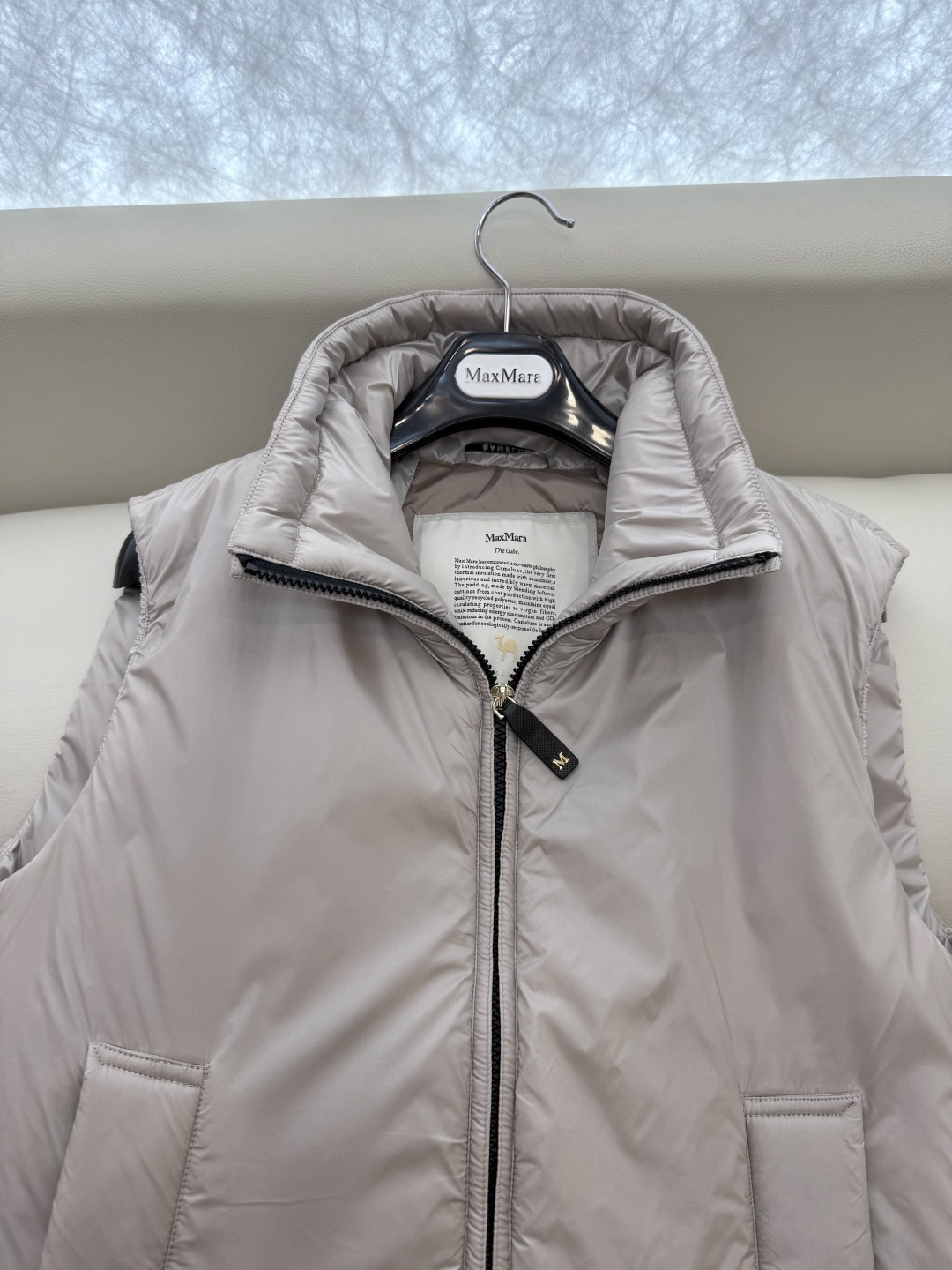 M696#新款驼绒服⚠️💕Max拉链款 48% 骆驼绒 4%桑蚕丝 进口面料 骆驼绒棉服 马甲 藏青色 