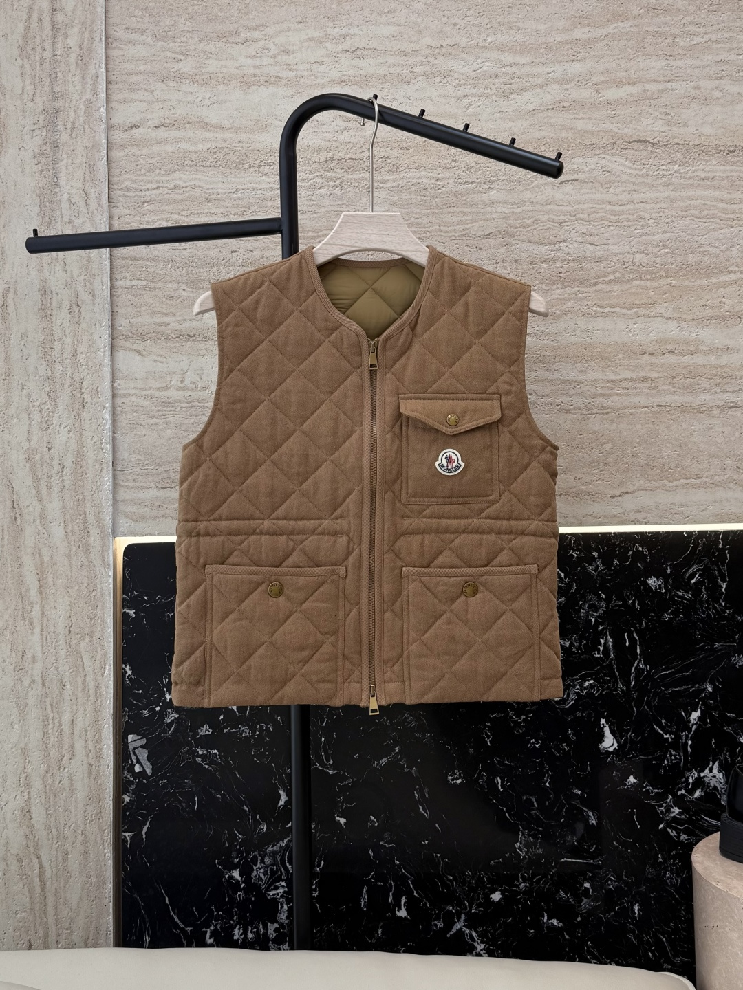 NO:503898,M413# new cotton jacket Mon masked top version Linen cotton diamond lattice cotton vest cotton jacket camel white 1/2/3 size, Moncler, alexander wang19860909M413#新款棉服 Mon 蒙口 顶级版 亚麻棉 菱形格 夹棉 马甲棉衣 驼色 白色 1/2/3码,,Moncler,alexander wang,Women's clothing