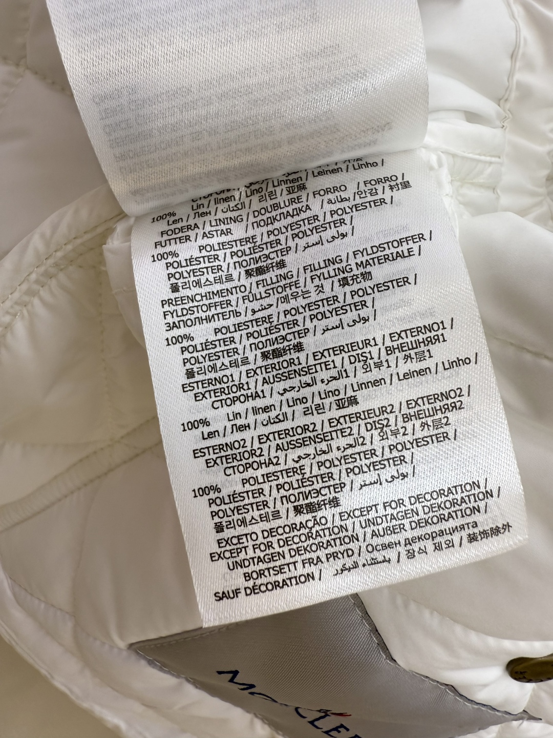 M413#新款棉服⚠️💕Mon 蒙口 顶级版 100% 亚麻棉 菱形格 夹棉 马甲棉衣 驼色 白色 1/