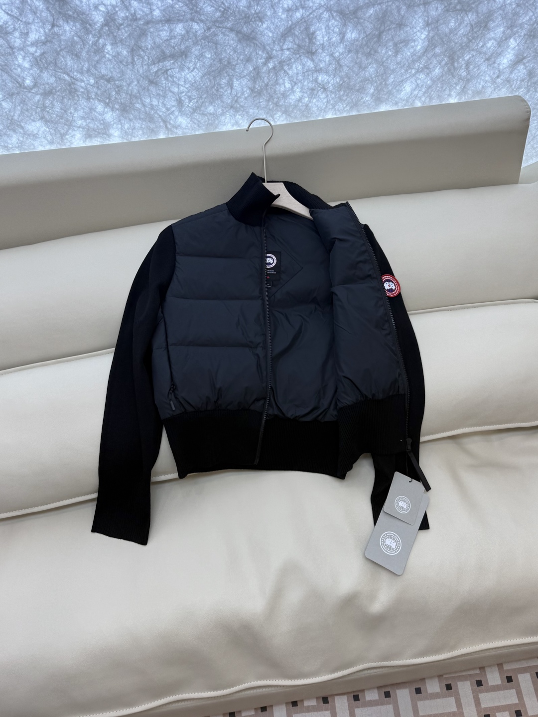 25013#新款羽绒服⚠️💕Canada Goose 加拿大鹅 顶级版 90%白鸭绒 绵羊毛针织袖 拼接