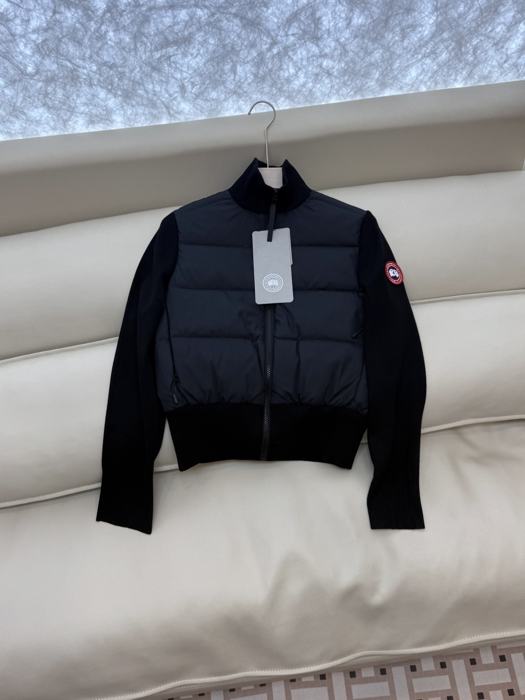 25013#新款羽绒服⚠️💕Canada Goose 加拿大鹅 顶级版 90%白鸭绒 绵羊毛针织袖 拼接