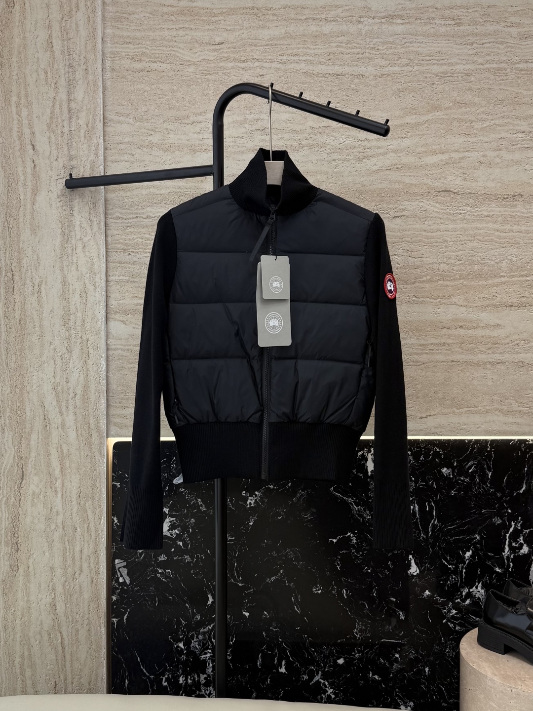 25013#新款羽绒服⚠️💕Canada Goose 加拿大鹅 顶级版 90%白鸭绒 绵羊毛针织袖 拼接