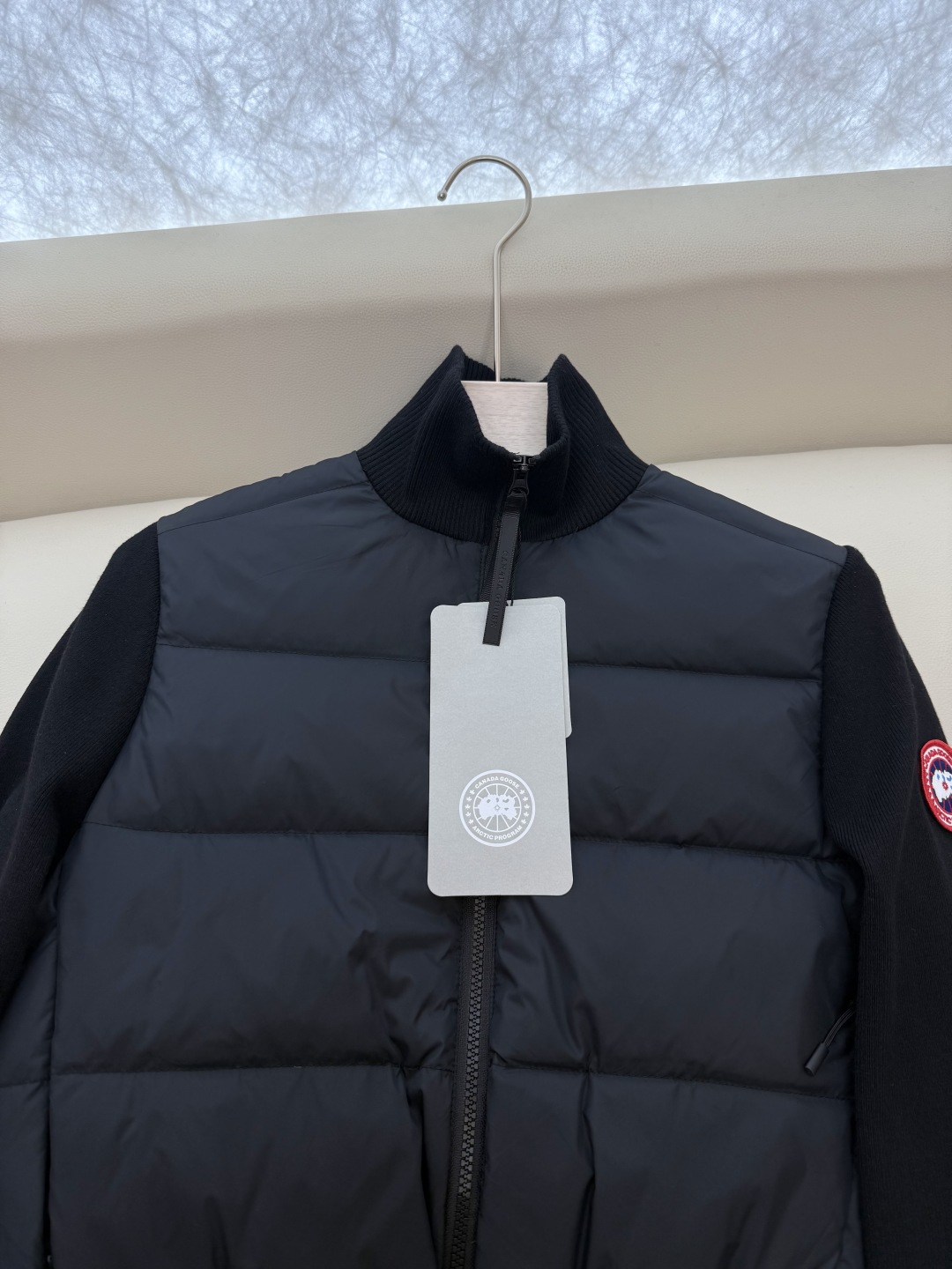 25013#新款羽绒服⚠️💕Canada Goose 加拿大鹅 顶级版 90%白鸭绒 绵羊毛针织袖 拼接