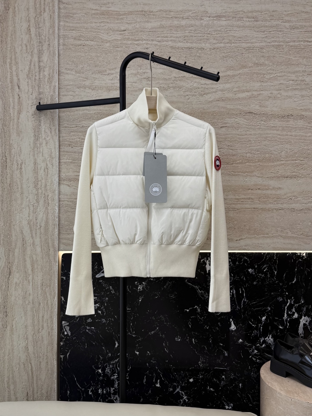 25013#新款羽绒服⚠️💕Canada Goose 加拿大鹅 顶级版 90%白鸭绒 绵羊毛针织袖 拼接