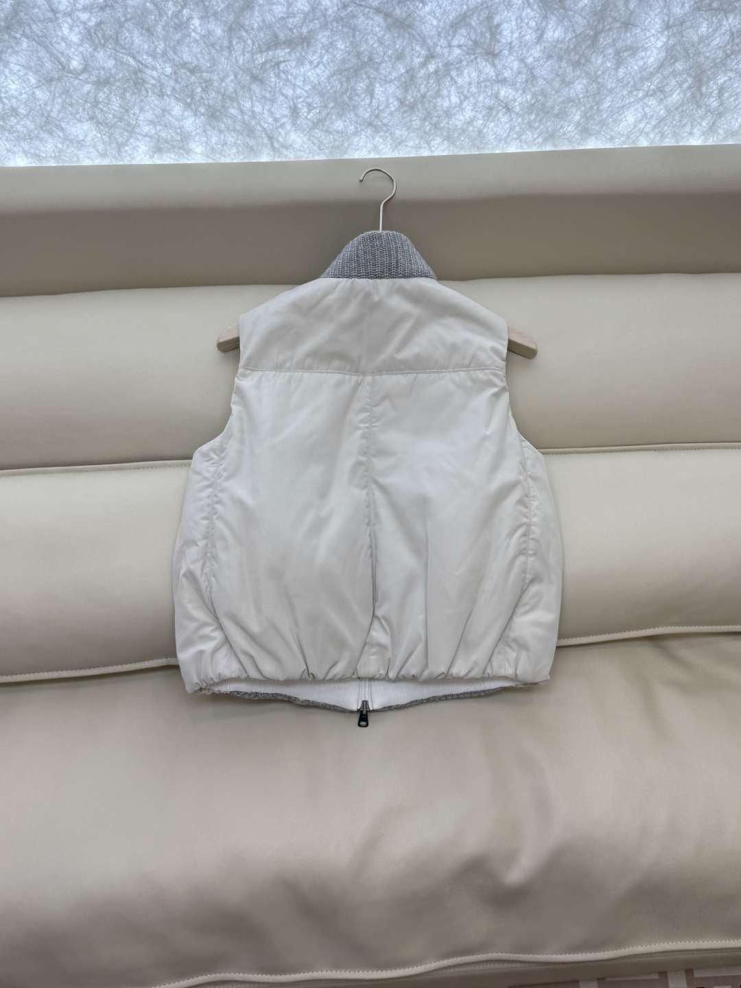 29317#新款马甲⚠️💕BC两面穿 100% 羊绒 拼接针织 棉马甲背心 白色 灰色 SML