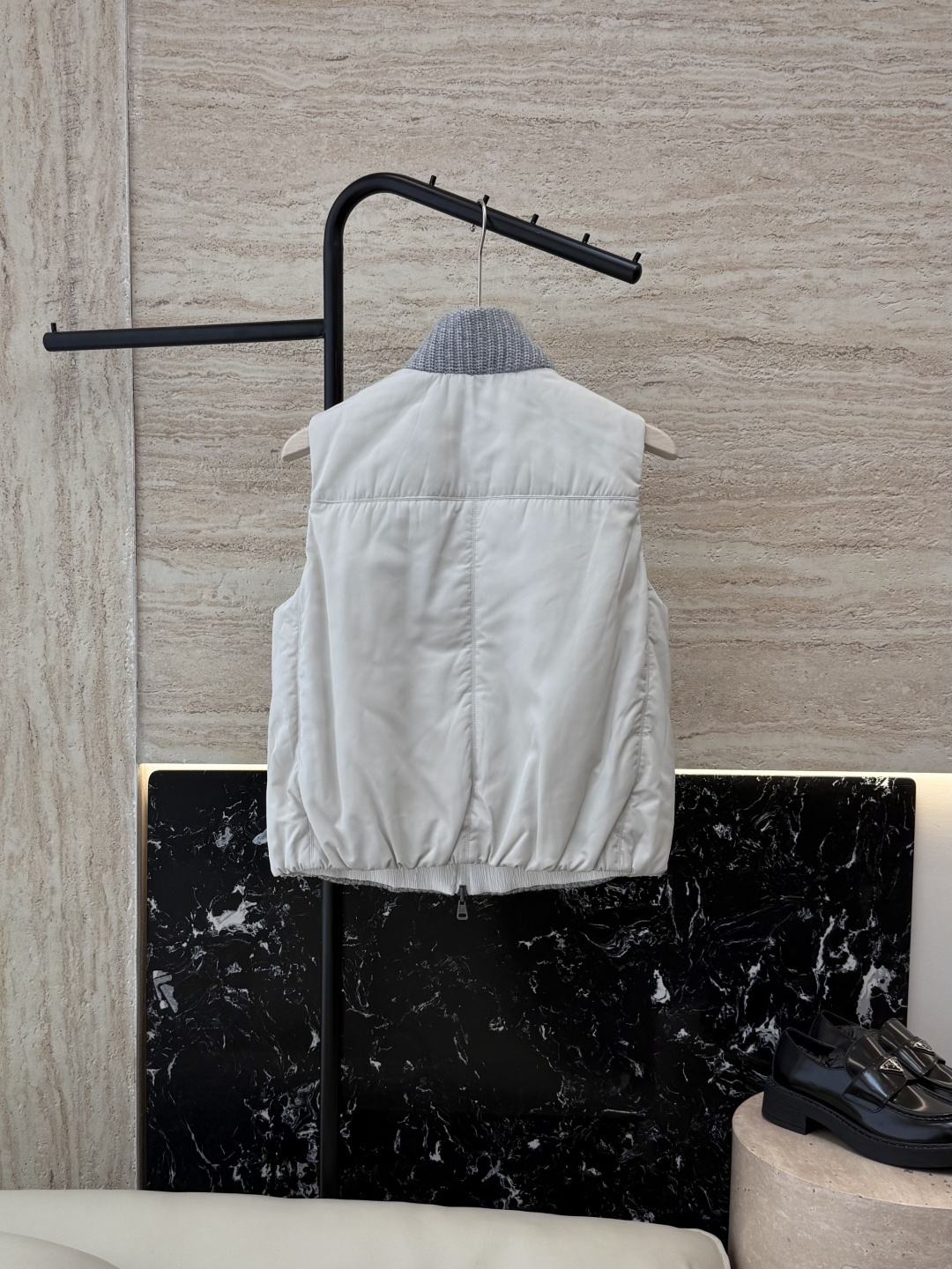 29317#新款马甲⚠️💕BC两面穿 100% 羊绒 拼接针织 棉马甲背心 白色 灰色 SML