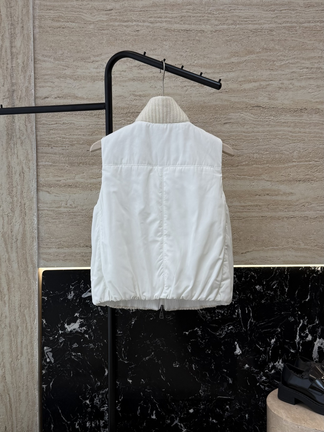 29317#新款马甲⚠️💕BC两面穿 100% 羊绒 拼接针织 棉马甲背心 白色 灰色 SML