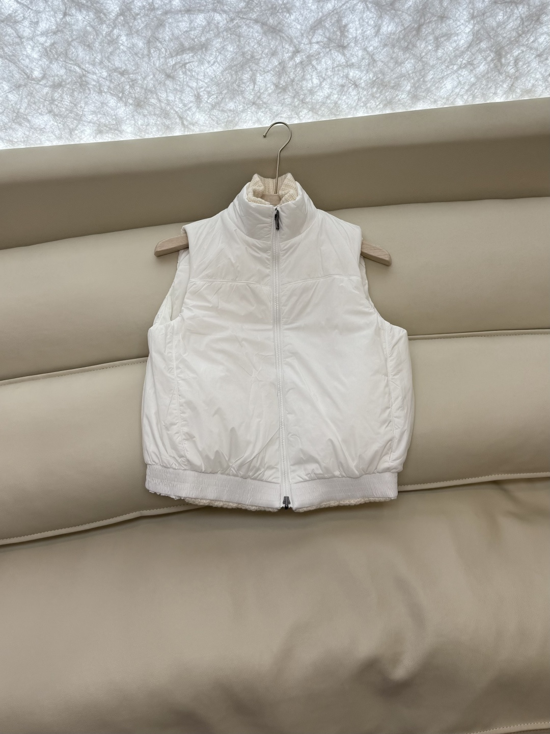 29317#新款马甲⚠️💕BC两面穿 100% 羊绒 拼接针织 棉马甲背心 白色 灰色 SML