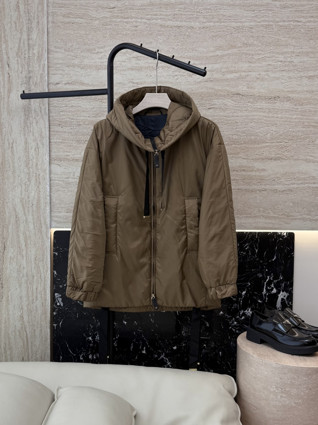 29316#新款驼绒服⚠️💕max mara 专柜款 宽松 骆驼绒 拉链款外套 咖色 蓝色 S M L