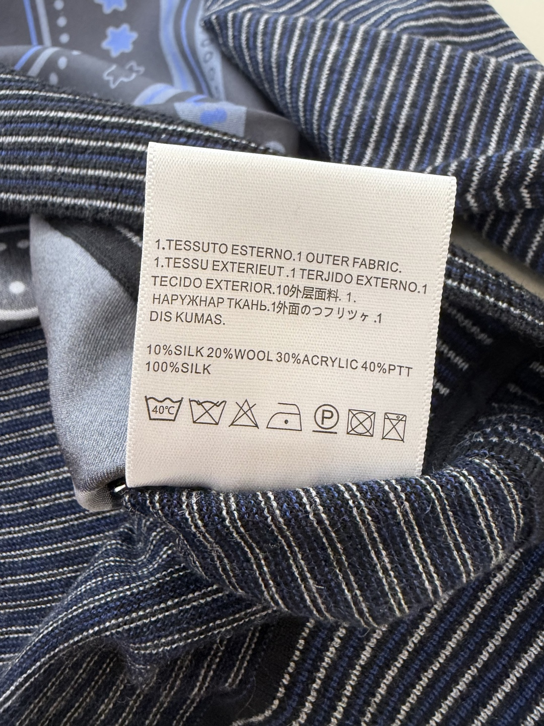 H32583#新款羊毛针织💕H家爱马仕 真丝印花拼接 羊毛针织衫 藏青色 杏色 S-X XL