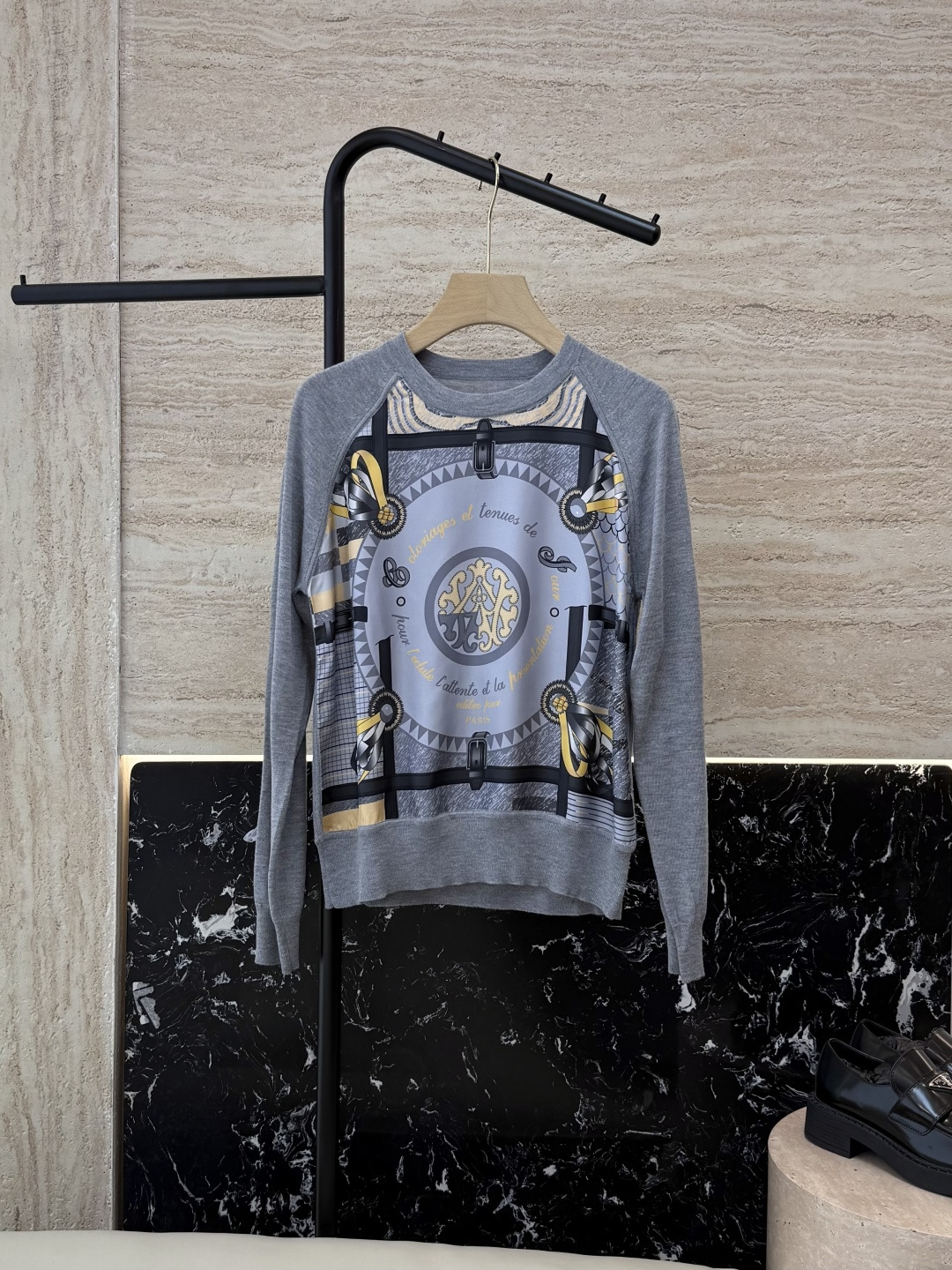 NO:535742,H38# new jacket HH Home Hermes Silk Print Splicing Long Sleeve Knitted Wool Top Blue Pink Gray S- XXL,,hermes,jackets & coats,real silk,alexander wang19860909H38#新款外套 H家 爱马仕 真丝印花拼接 长袖针织羊毛上衣 蓝色 粉色 灰色 S- XXL,,hermes,jackets & coats,real silk,alexander wang,Women's clothing