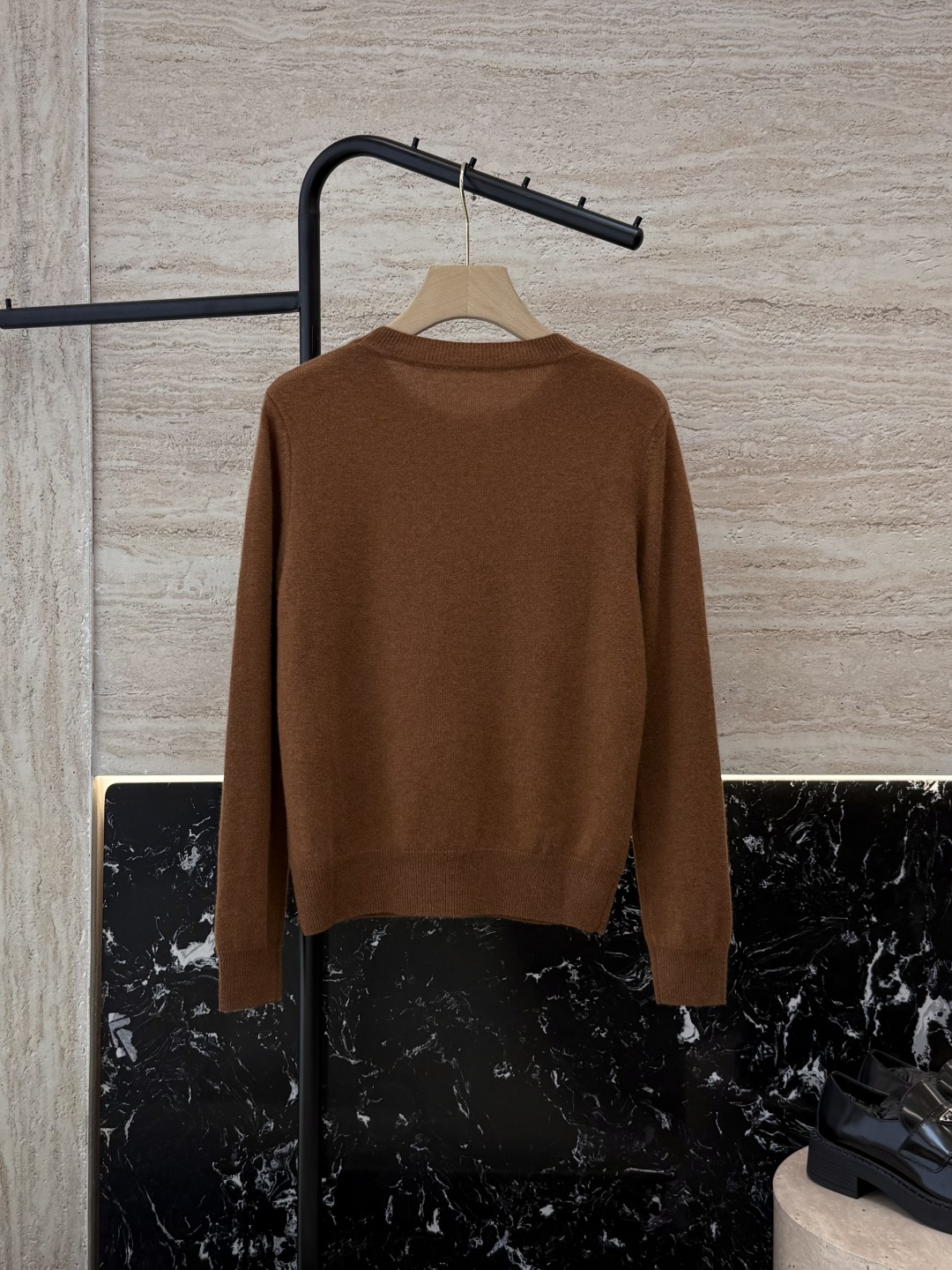 H32579#新款羊毛针织💕H家 爱马仕 绣花 100%羊绒 长袖 羊毛针织衫 白色 红色 咖色 S-X