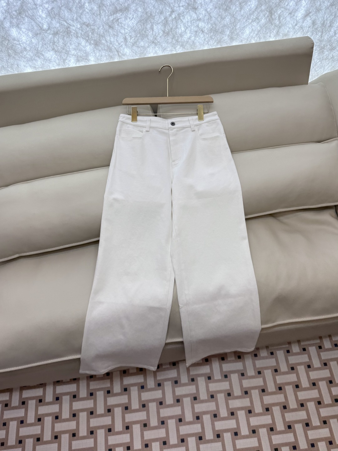LZ25073#新款裤子💕BC 工装 对版 牛仔棉 显瘦 裤子 白色 SML