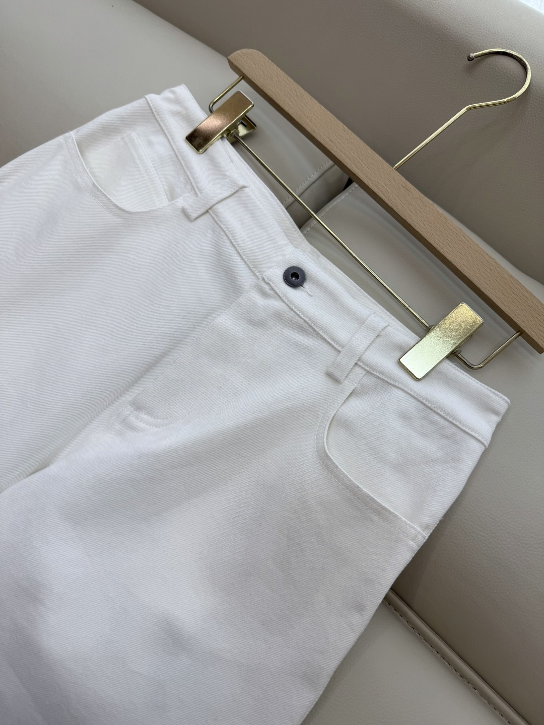 LZ25073#新款裤子💕BC 工装 对版 牛仔棉 显瘦 裤子 白色 SML