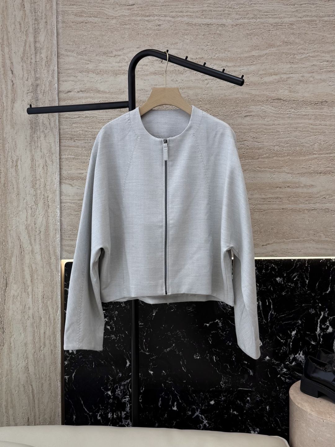 NO:544635,LZ25069# New Jacket P BC 10 Wool Topstitched Hand-stitched High Quality Zippered Jacket Light Gray Khaki SML,,jackets & coats,alexander wang19860909LZ25069#新款外套P BC 10羊毛 明线手缝 极品质 拉链款外套 浅灰色 卡其色 SML,,jackets & coats,alexander wang,Women's clothing