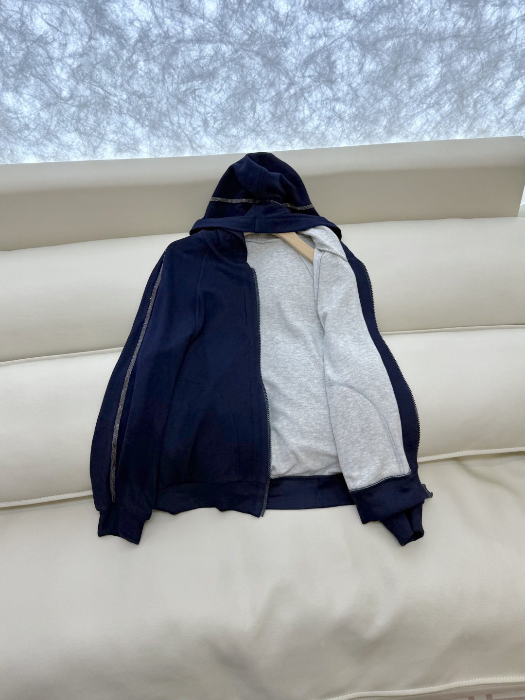 LZ25070#新款套装💕BC 拉绒款 秋冬套装 链条装饰 拉链外套➕长裤套装 SML