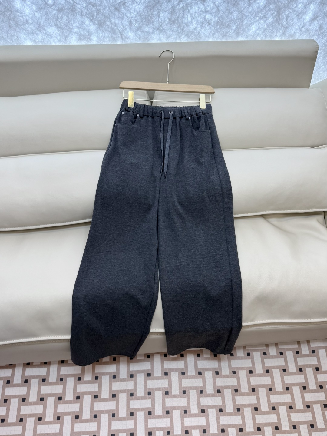 LZ25079#新款套装💕BC 竹纤维羊毛外套➕长裤 套装 灰色 藏青色 SML