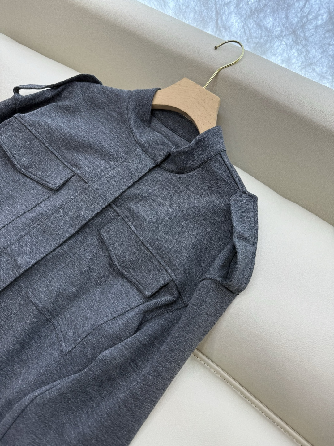 LZ25079#新款套装💕BC 竹纤维羊毛外套➕长裤 套装 灰色 藏青色 SML