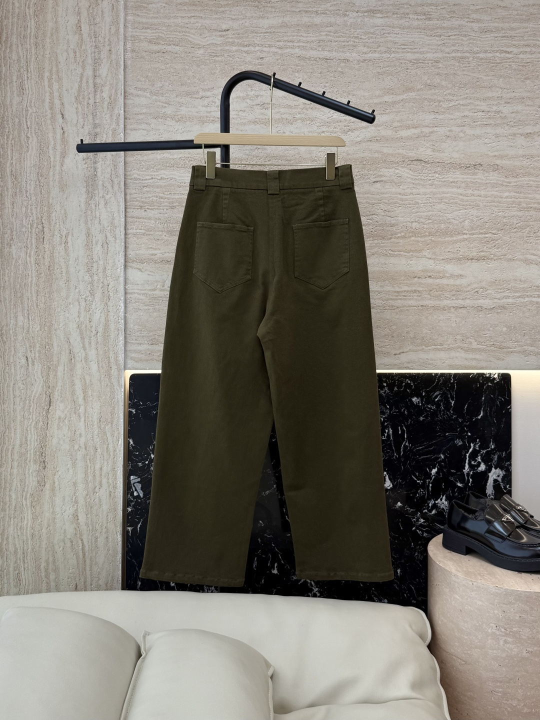 LZ25077#新款裤子🌾BC 工装 对版 秋冬款 裤子 军绿色 白色 SML