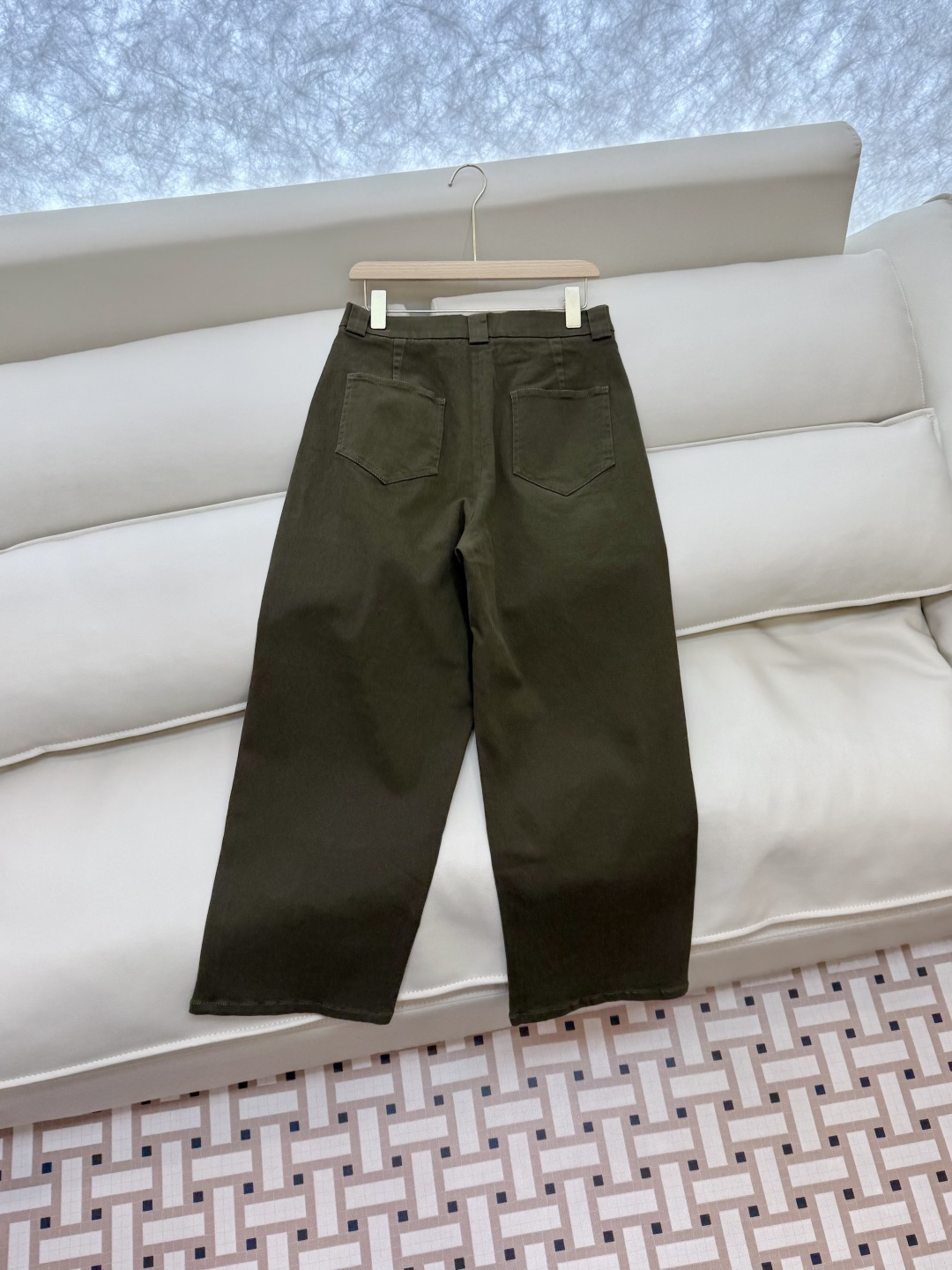 LZ25077#新款裤子🌾BC 工装 对版 秋冬款 裤子 军绿色 白色 SML