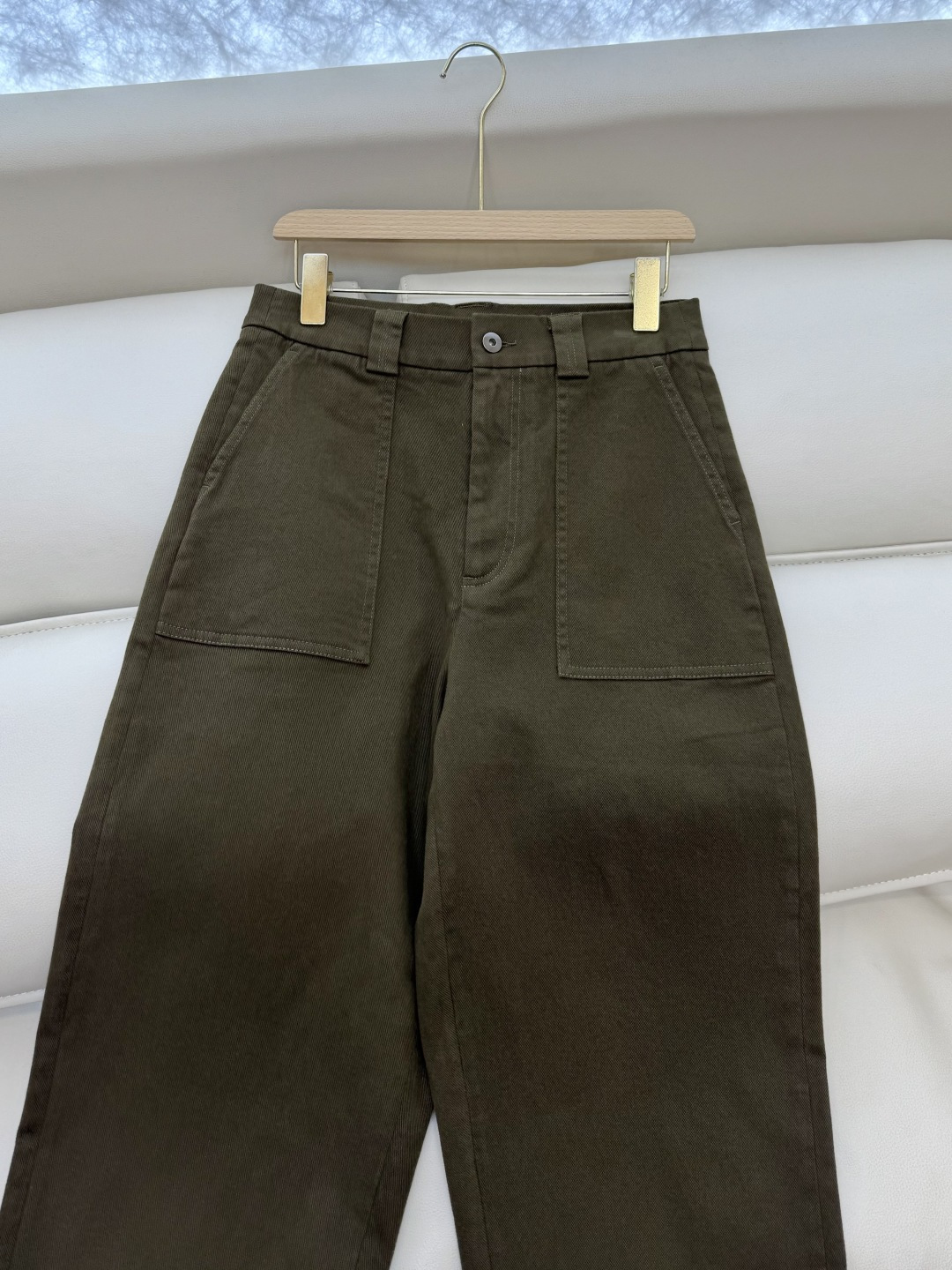 LZ25077#新款裤子🌾BC 工装 对版 秋冬款 裤子 军绿色 白色 SML