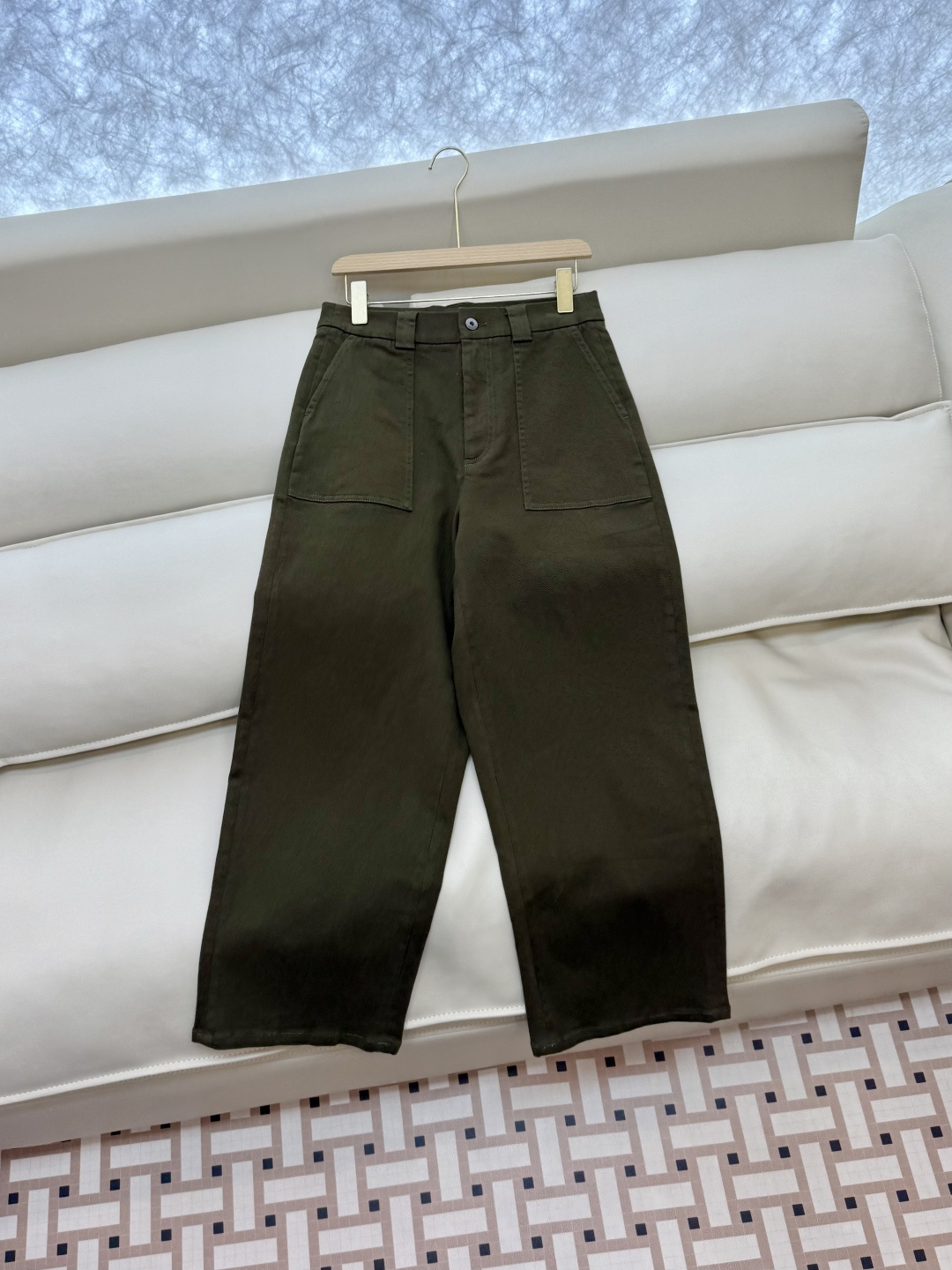 LZ25077#新款裤子🌾BC 工装 对版 秋冬款 裤子 军绿色 白色 SML