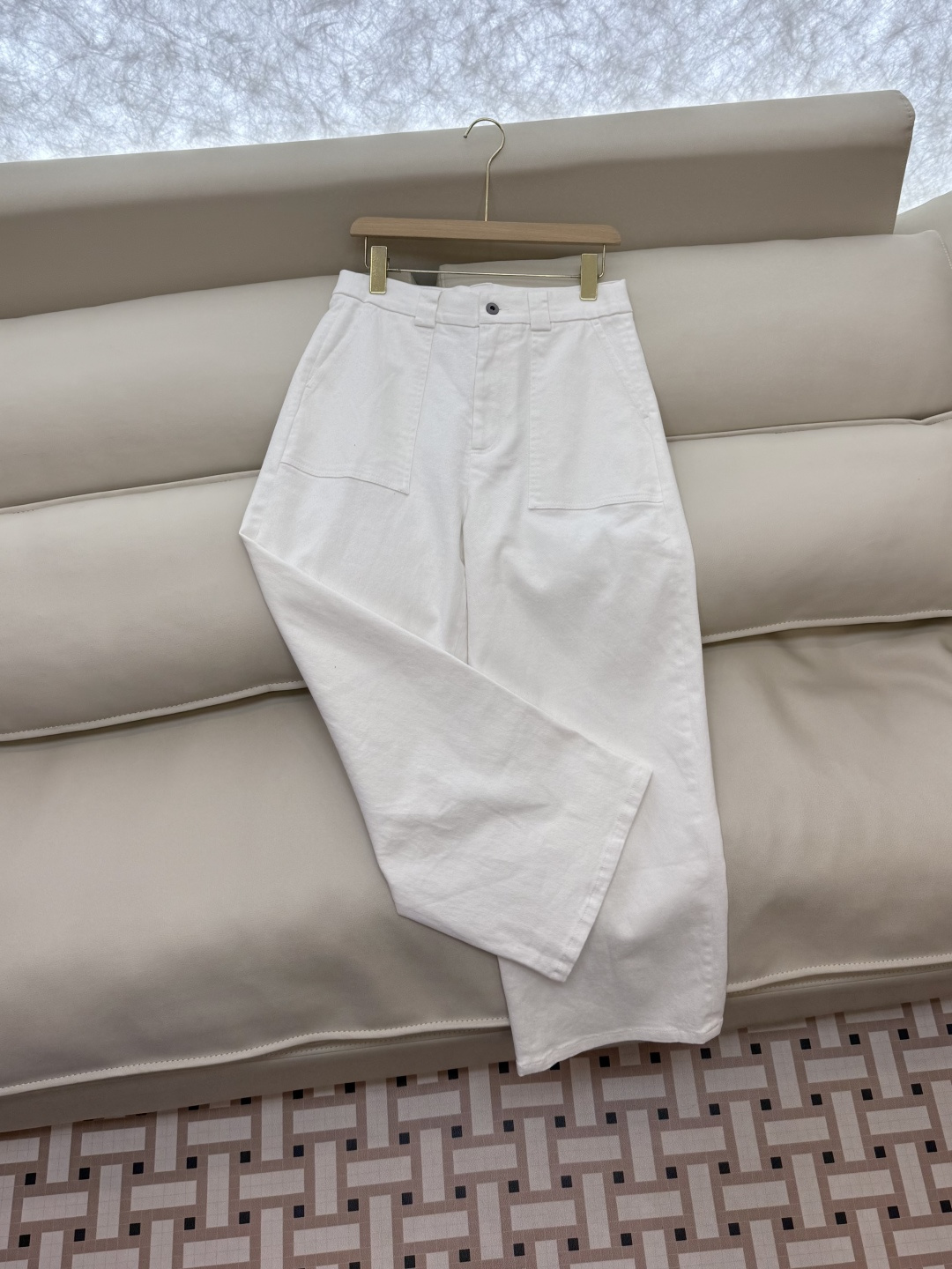 LZ25077#新款裤子🌾BC 工装 对版 秋冬款 裤子 军绿色 白色 SML