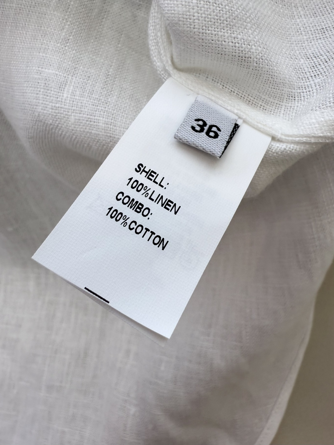 BS992#新款套装💕BC 明线拼接 100% 亚麻长袖衬衫➕长裤套装 白色 36/38/40/42