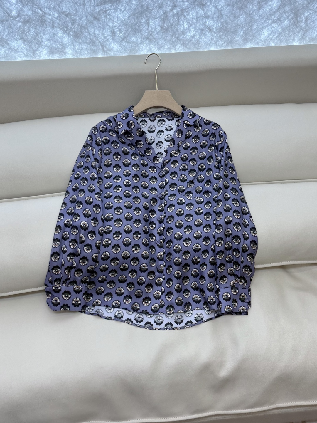 BS1005#新款衬衫💕Max mara 几何图形 100% 斜纹真丝印花衬衫 36/38/40/42