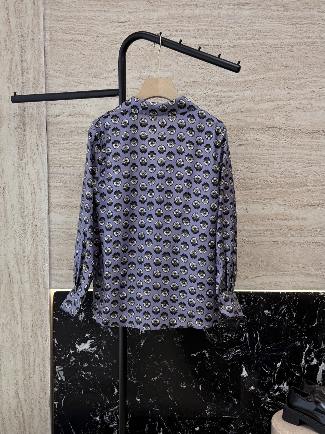 BS1005#新款衬衫💕Max mara 几何图形 100% 斜纹真丝印花衬衫 36/38/40/42