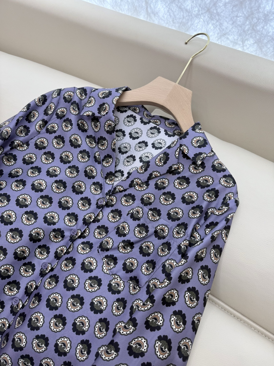 BS1005#新款衬衫💕Max mara 几何图形 100% 斜纹真丝印花衬衫 36/38/40/42