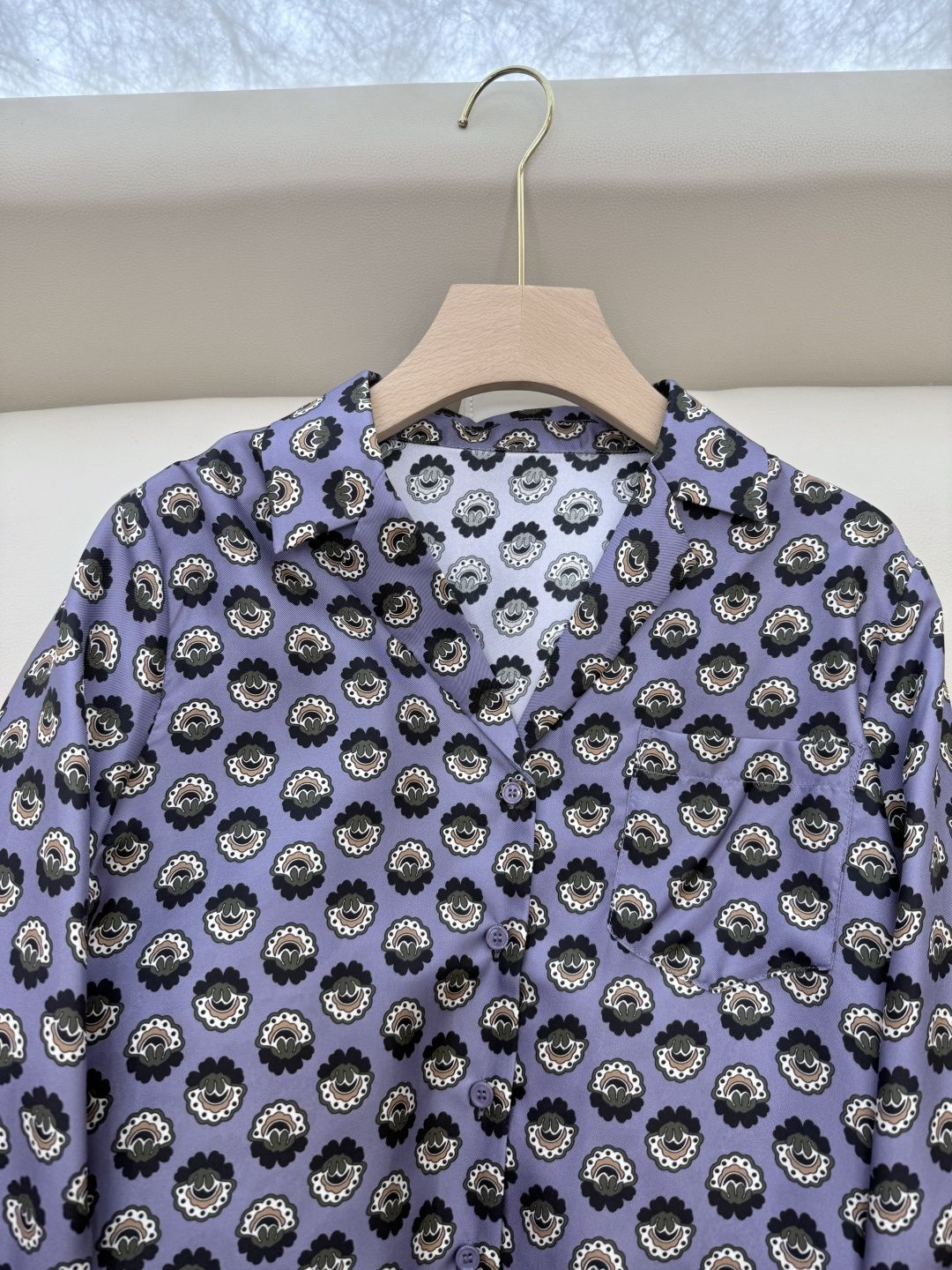 BS1005#新款衬衫💕Max mara 几何图形 100% 斜纹真丝印花衬衫 36/38/40/42