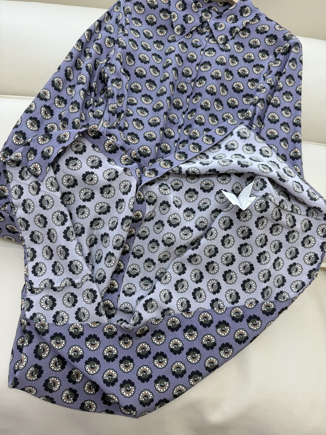 BS1002#新款连衣裙💕Max mara 几何图形 配腰带 100% 斜纹真丝印花 连衣裙 36/38