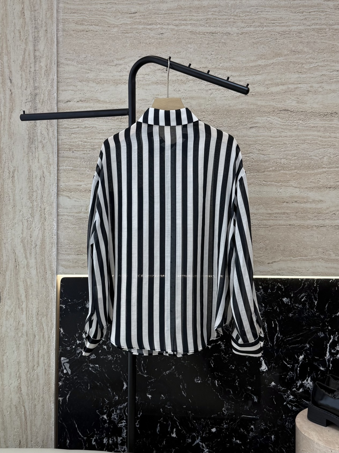 BS1017#新款衬衫💕Max 100% 苎麻 条纹印花 长袖衬衫 36-42