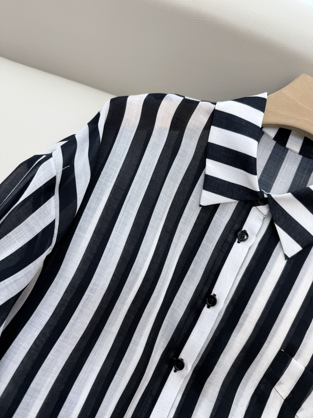 BS1017#新款衬衫💕Max 100% 苎麻 条纹印花 长袖衬衫 36-42