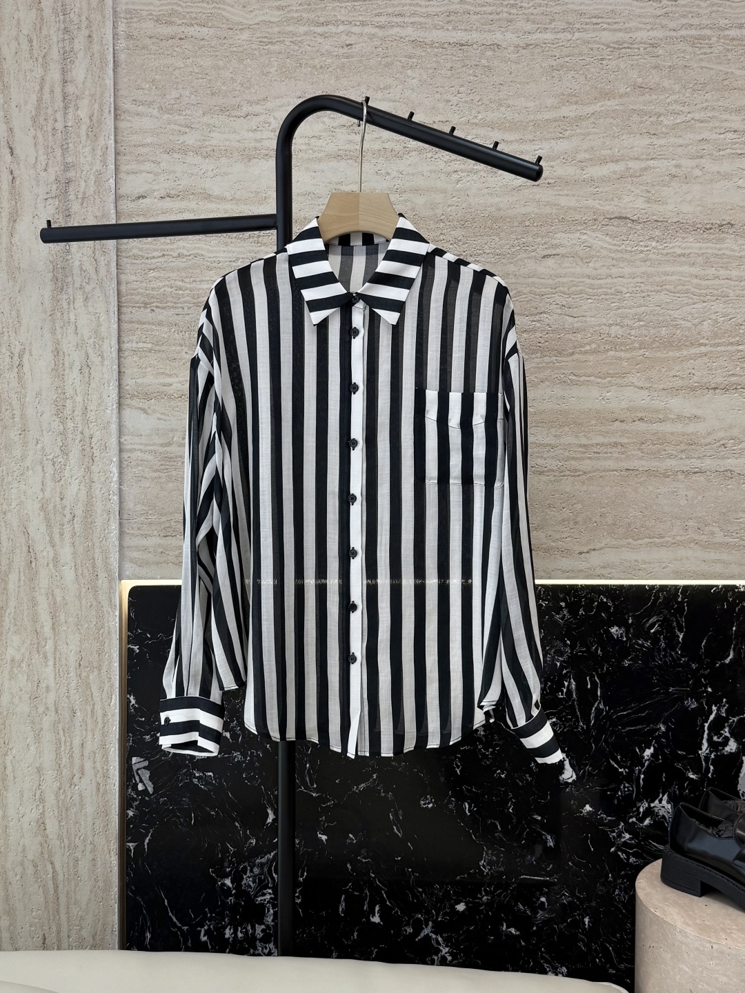 NO:545964,BS1017# new shirt P Max ramie striped print long-sleeved shirt 36-42,,shirts,alexander wang19860909BS1017#新款衬衫P Max 苎麻 条纹印花 长袖衬衫 36-42,,shirts,alexander wang,Women's clothing