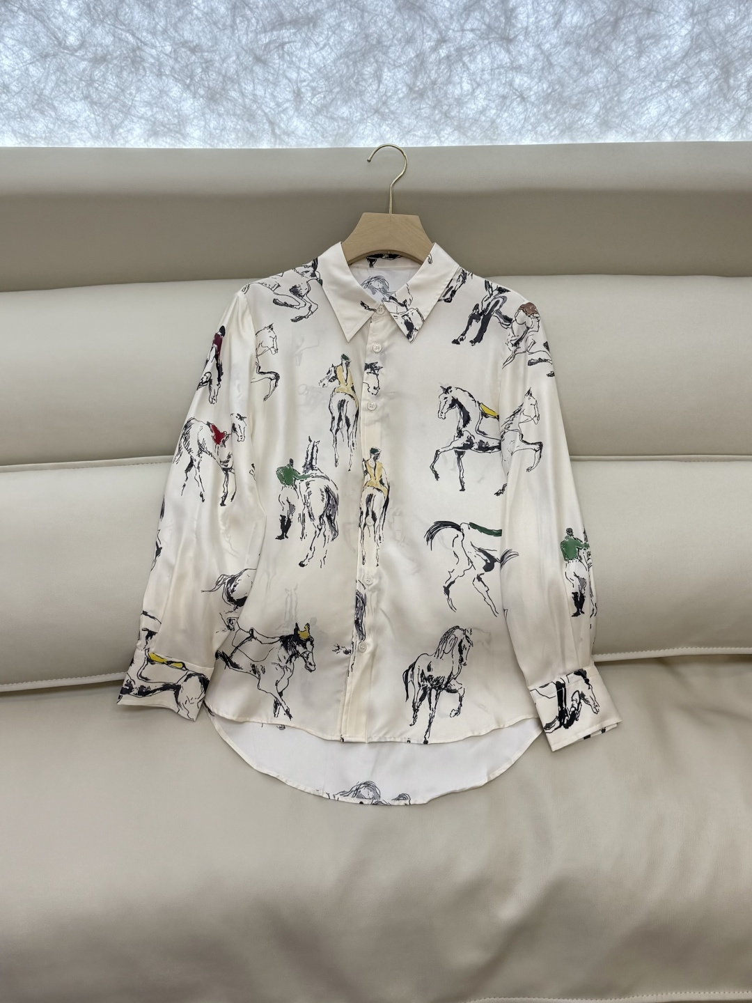 BS1019#新款衬衫💕LP 🌾100% 斜纹真丝印花长袖衬衫 36/38/40/42