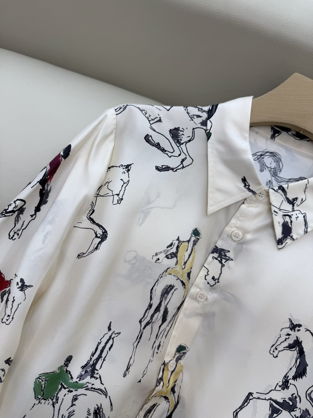 BS1019#新款衬衫💕LP 🌾100% 斜纹真丝印花长袖衬衫 36/38/40/42